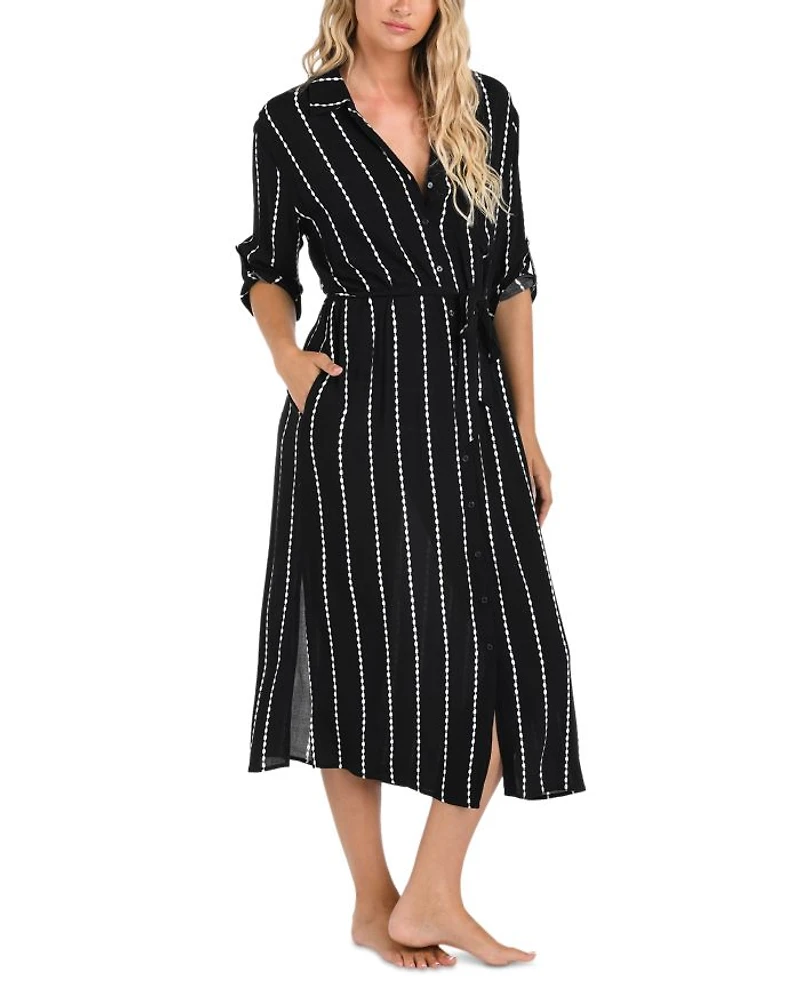 City Lights Button Front Cover Up Dress