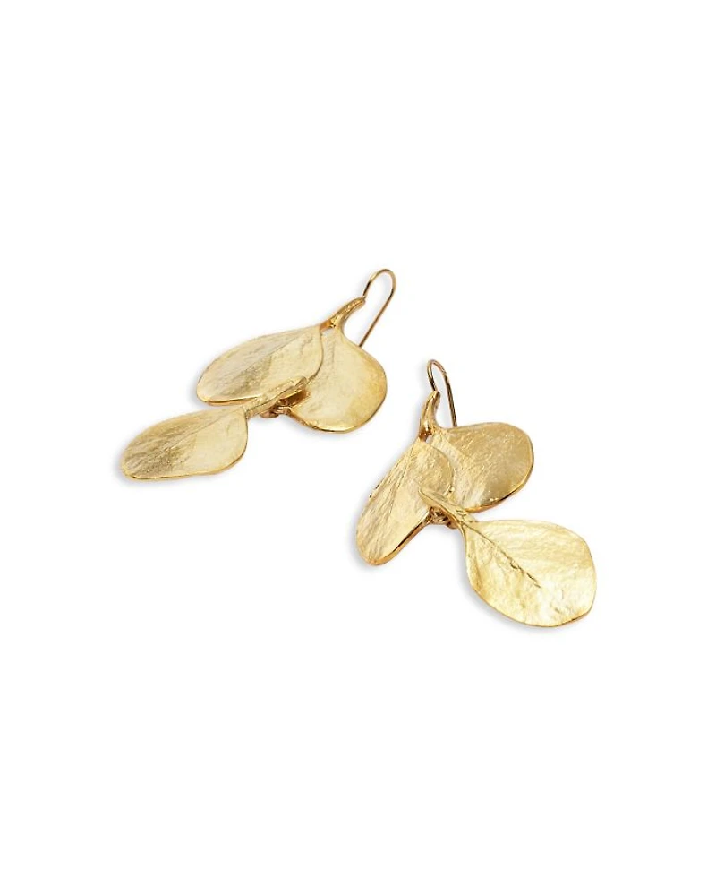 Textured Leaf Drop Earrings