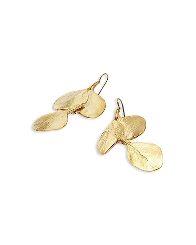 Kenneth Jay Lane Textured Leaf Drop Earrings