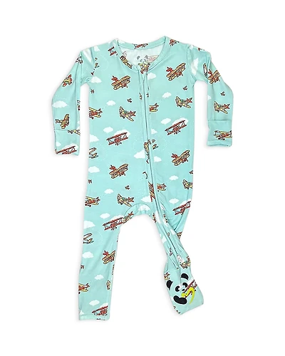 Bellabu Bear Unisex Vintage Airplanes Convertible Footie - Baby