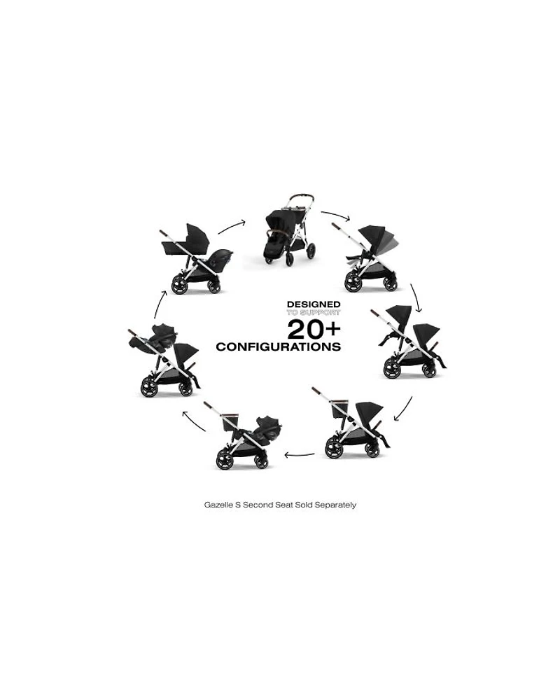 Gazelle S 2 Single to Double + Cloud G Lux Travel System with Cot