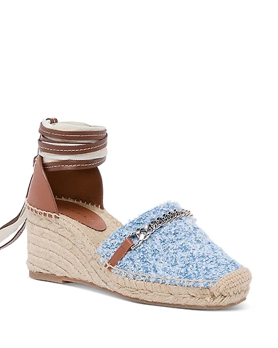 Stella McCartney Women's Gaia Denim Espadrille Wedge Sandals
