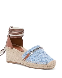 Stella McCartney Women's Gaia Denim Espadrille Wedge Sandals