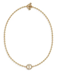 18K Yellow Gold Micro Chain Necklace with Diamonds, 16"