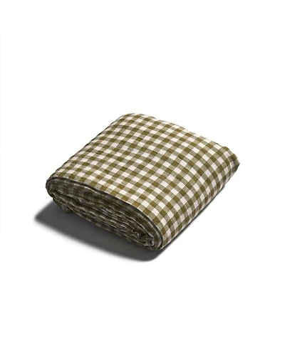 Gingham Linen Blend Flat Sheet