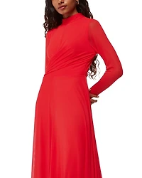 Petite Arabella Ruched Mesh Dress