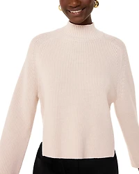 Whistles Side Split Wool Blend Mock Neck Knit Sweater