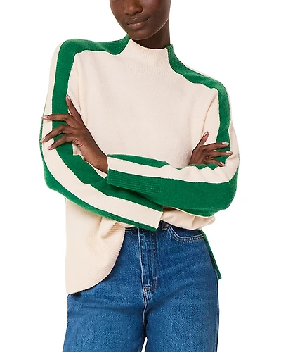 Whistles Color Blocked High Neck Knit Sweater