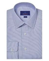 David Donahue Slim Fit Printed Dobby Dress Shirt