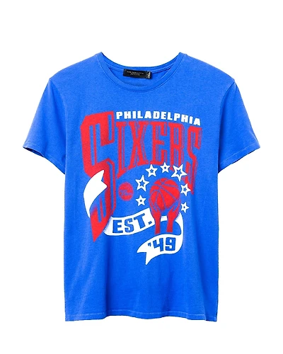 Junk Food Clothing Women's Nba Philadelphia 76ers Banner Vintage Tee