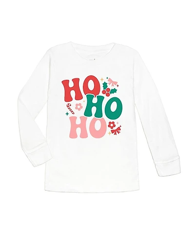 Sweet Wink Girls' Ho Ho Ho Christmas Long Sleeve T-Shirt - Baby, Little Kid, Big Kid