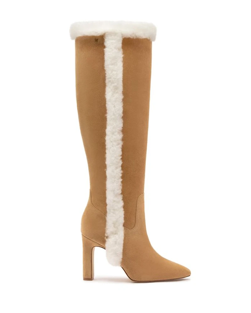 Women's Cindy Shearling Trim Tall High Heel Boots