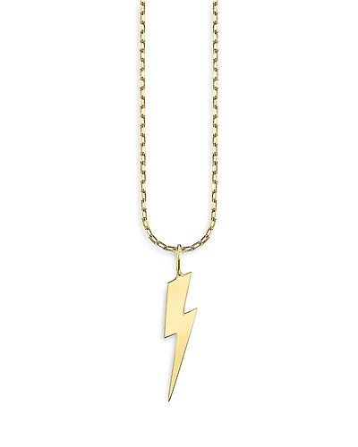 Sydney Evan 14K Yellow Gold Pure Lightning Bolt Pendant Necklace, 16