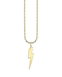 Sydney Evan 14K Yellow Gold Pure Lightning Bolt Pendant Necklace, 16