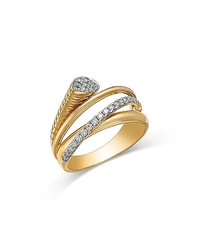 Bloomingdale's Fine Collection 14K Yellow Gold Diamond Criss Cross Ring, 0.35 tcw