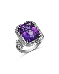 Bloomingdale's Fine Collection 14K White Gold Amethyst & Diamond Ring
