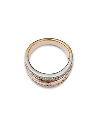 14K Tricolor Gold Diamond Pavé Band, 0.45 tcw