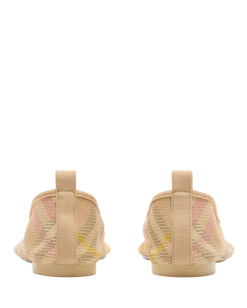 Women's Check Knit Baby Ballet Flats