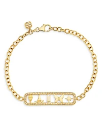 14K Yellow Gold Wicked Diamond Open Icon Link Bracelet