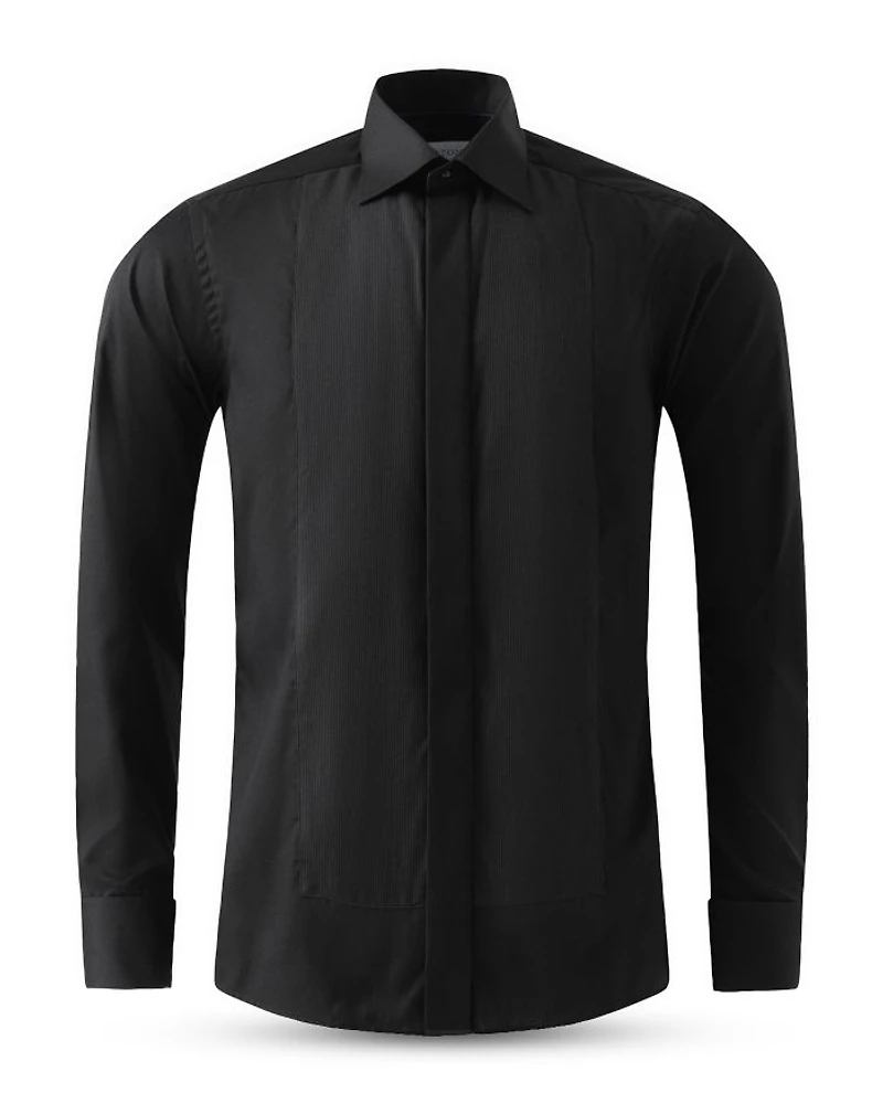 Contemporary Fit Plissé Bib Formal Shirt