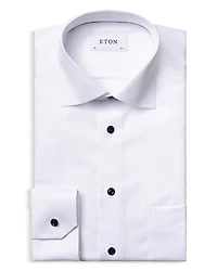 Eton Classic Fit Twill Shirt with Navy Details