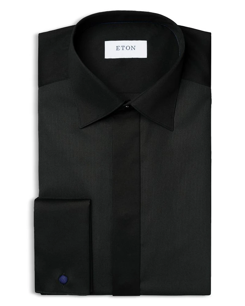 Slim Fit Plissé Bib Formal Shirt