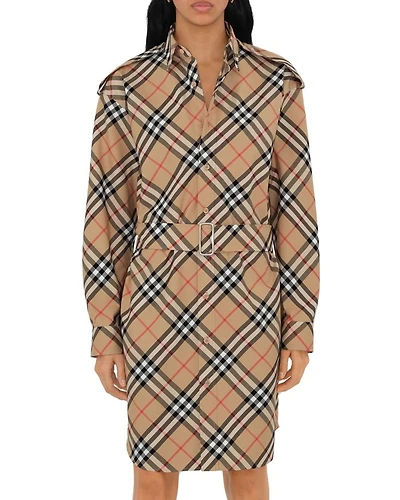 Check Cotton Shirt Dress