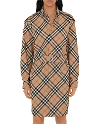 Check Cotton Shirt Dress