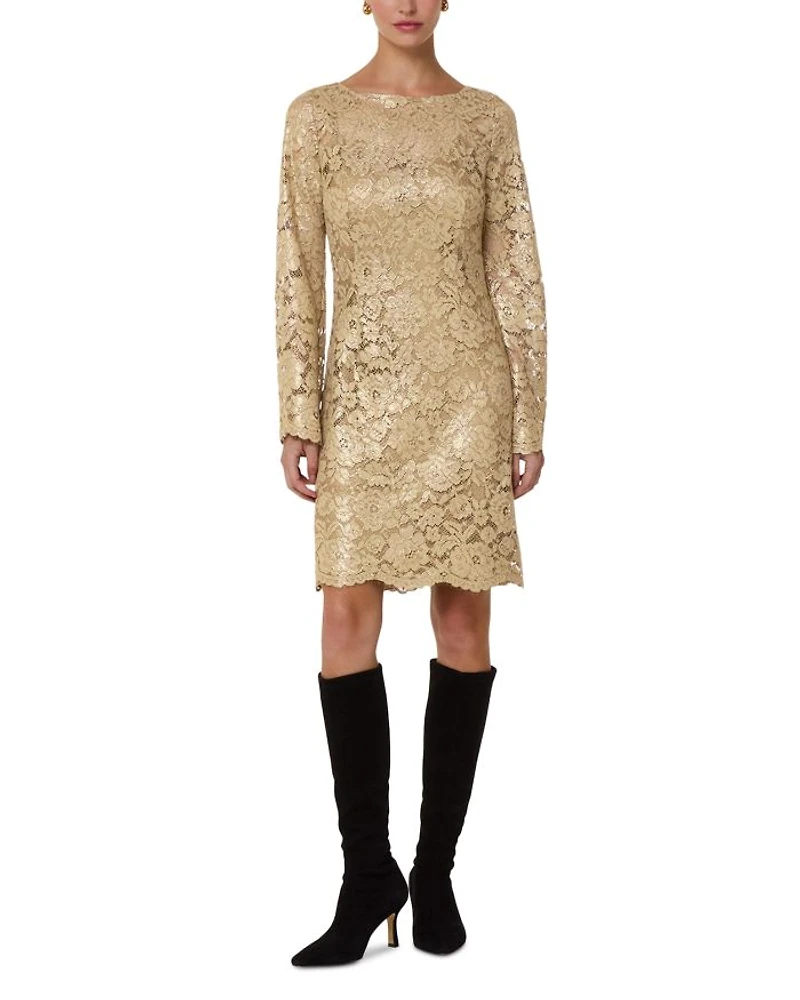 Metallic Lace Mini Dress