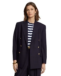 Wool Blend Double Breasted Blazer