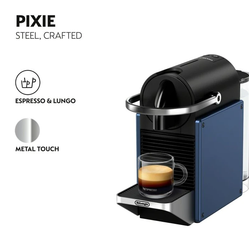 Pixie Espresso Machine by De'Longhi, Dark Blue