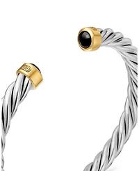 Men's Cable Cuff Bracelet in Sterling Silver & 18K Yellow Gold