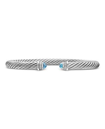 David Yurman Cable Classics Bracelet with Blue Topaz and Diamonds