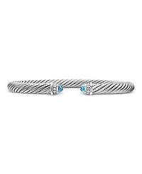 David Yurman Cable Classics Bracelet with Blue Topaz and Diamonds