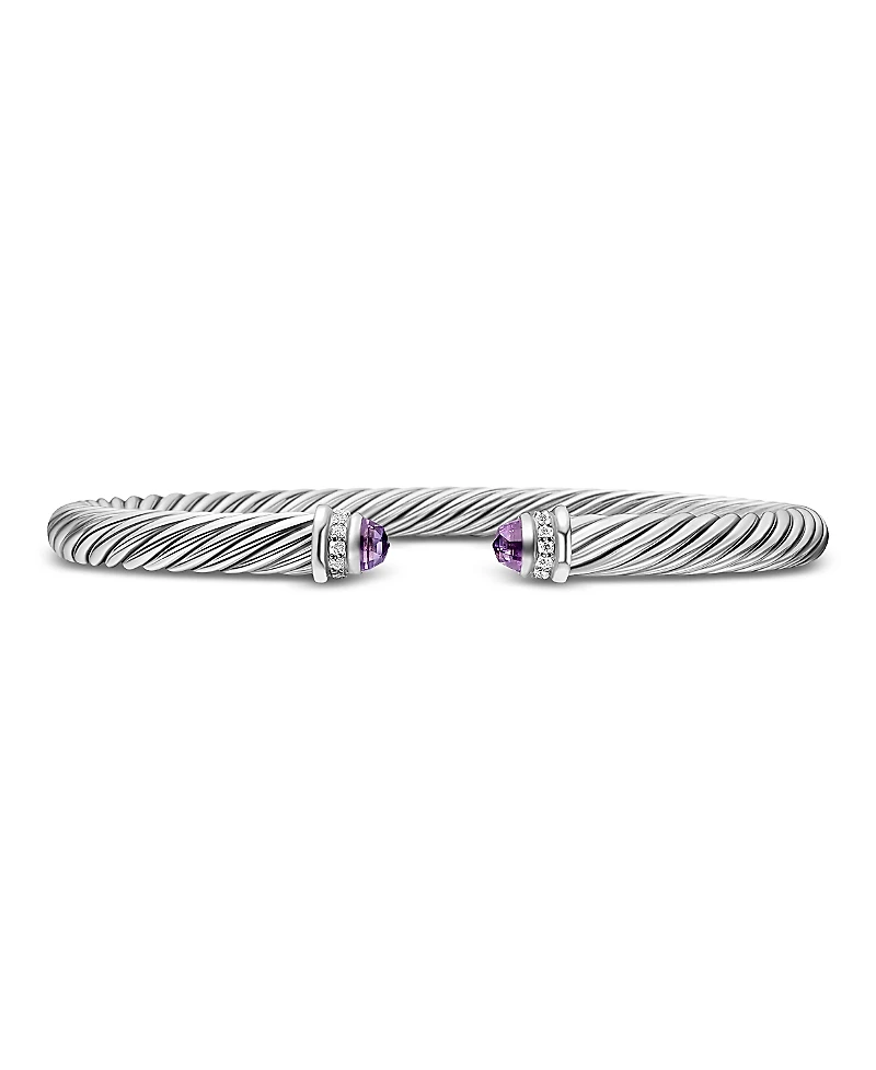 David Yurman Cable Classics Bracelet with Amethyst and Diamonds
