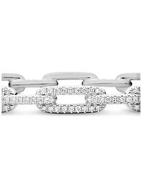 Stax Chain Link Bracelet with Diamonds in 18K White Gold