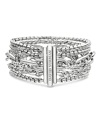Sterling Silver Multi-Row Chain Bracelet