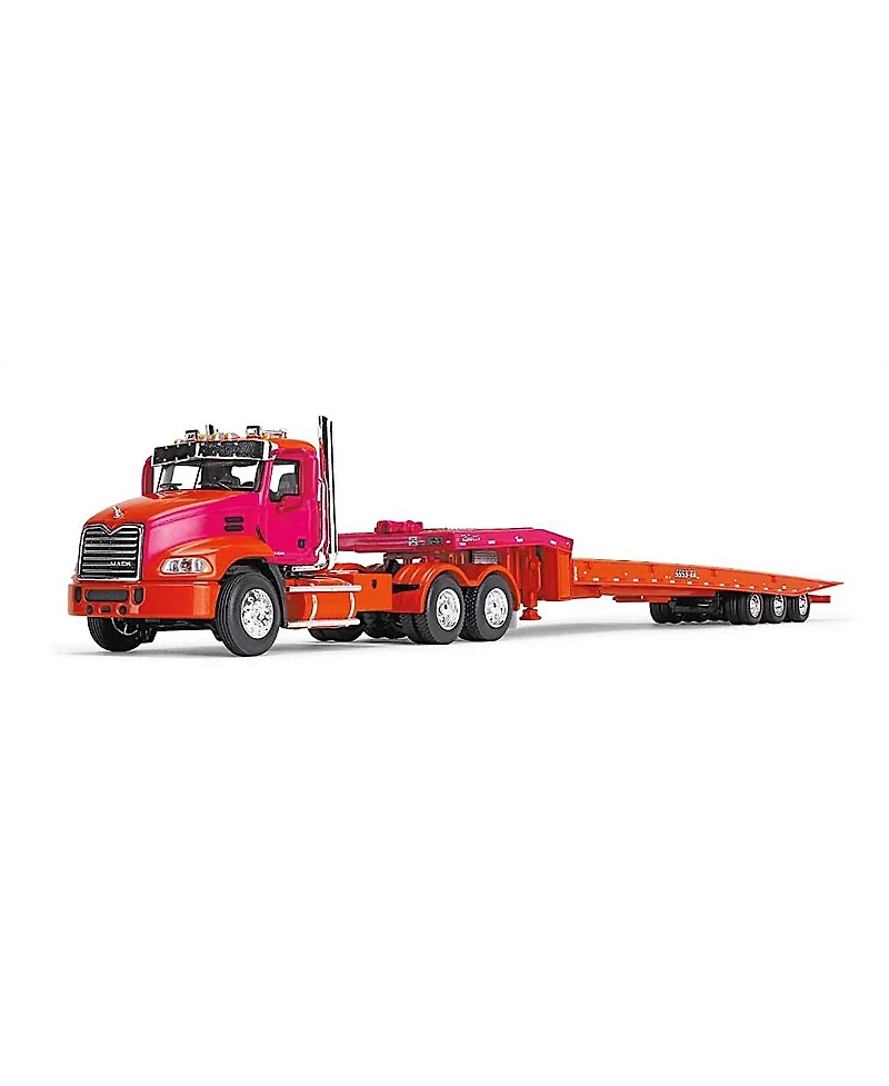 First Gear Dcp 1/64 Orange & Fuchsia Mack Pinnacle w/ Talbert Traveling-A
