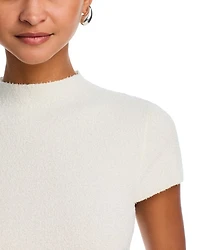 Bouclé Mock Neck Mini Dress