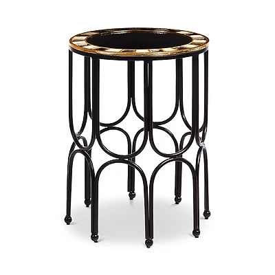 Mackenzie-Childs Black Tie Round Accent Table