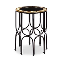 Mackenzie-Childs Black Tie Round Accent Table