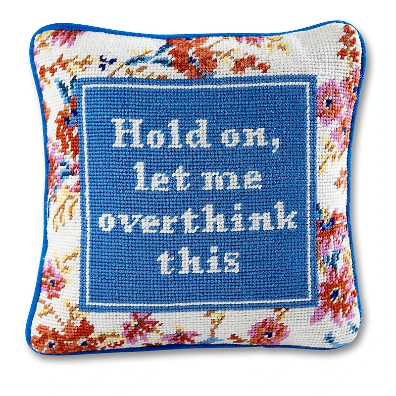 Furbish Studio Overthink Needlepoint Pillow, 11 x 11
