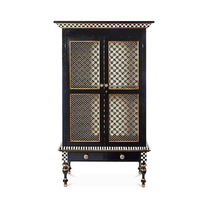 Mackenzie-Childs Courtly Criss-Cross Cabinet