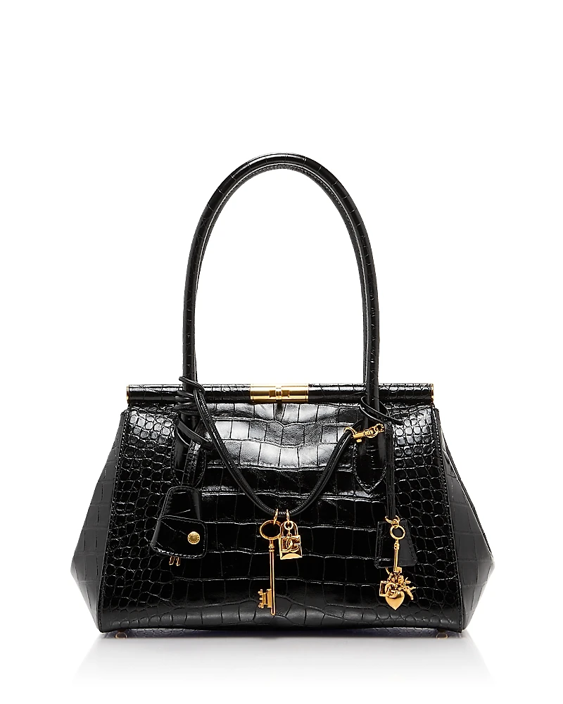 Dolce & Gabbana Marlene Croc Embossed Everyday Bag
