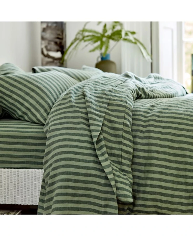 Pembroke Stripe Linen Blend Flat Sheet