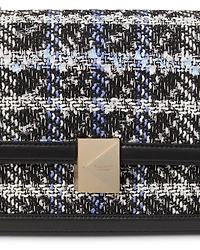 Deco Plaid Tweed Chain Shoulder Bag