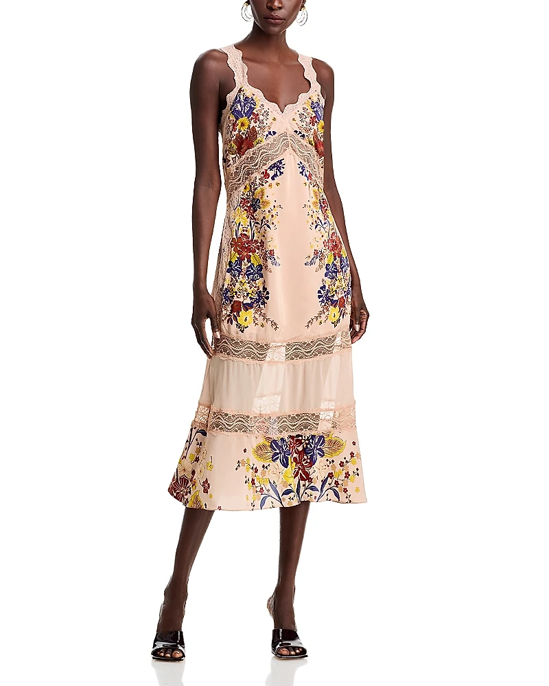 Farm Rio Floral Lace Slip Dress