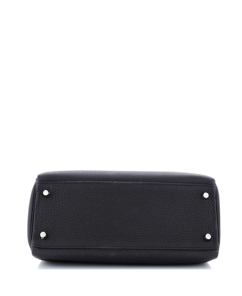 Kelly Handbag Black Togo with Palladium Hardware