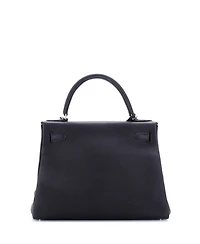 Kelly Handbag Black Togo with Palladium Hardware