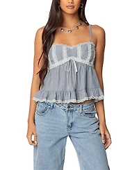 Edikted Lace Trim Babydoll Tank Top